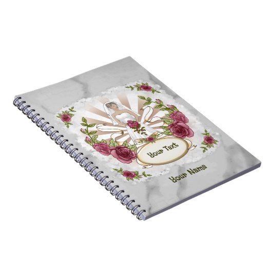 Rozen Bruid aangepaste bruiloft notitieboek (Rechterzijde)