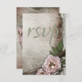  Rozen bruiloft Collectie RSVP (Voorkant / Achterkant)