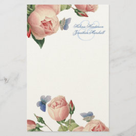  Rozen bruiloft dank u briefpapier