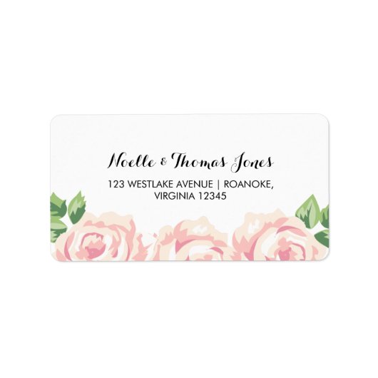  Rozen bruiloft Etiket (Voorkant)