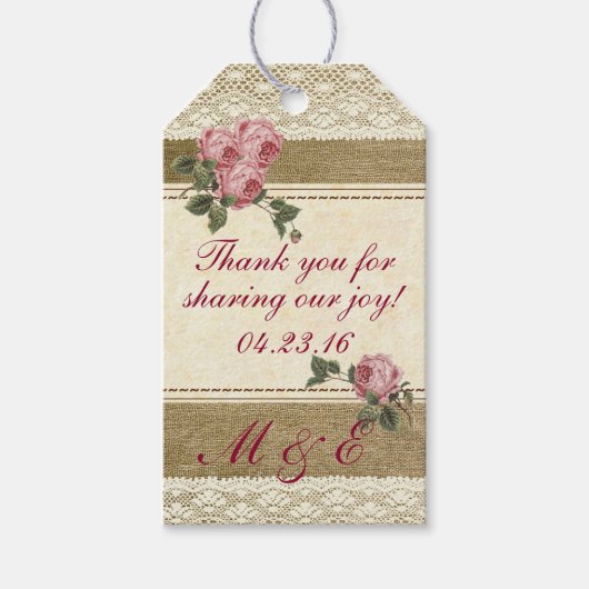  Rozen bruiloft Gast Favor Cadeaulabel (Voorkant)