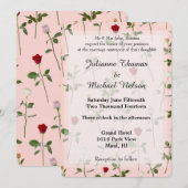 Rozen bruiloft Kaart (Voorkant / Achterkant)