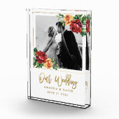 Rozen Bruiloft Keepsake Passen getrouwd Fotoblokken (Rechts)