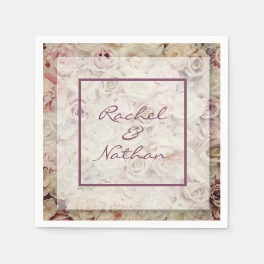 Rozen bruiloft Napkins Servet (Voorkant)