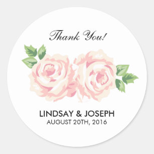  Rozen bruiloft Ronde Sticker