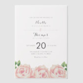 Rozen bruiloft Vellum Uitnodigingen (Voorkant)