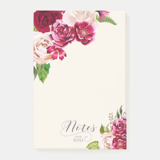 Rozen Burgundy/Cream Wedding ID584 Post-it® Notes (Voorkant)