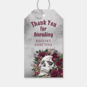 Rozen Burgundy Maroon Gray Aangepast Cadeaulabel