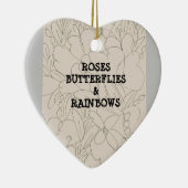 Rozen Butterflies en Rainbows Keramisch Ornament (Rechts)