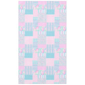 Rozen, Butterflies Faux Patchwork Tablecloth Tafelkleed (Voorkant)