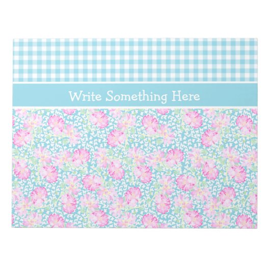 Rozen, Butterflies, Gingham Notitieblok of Jotter (Voorkant)