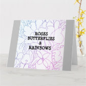 Rozen Butterflies & Rainbows Vivid Kaart (Gele Bloem)