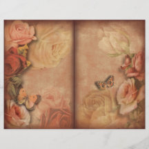  Rozen & Butterfly Shabby Junk Journal Page