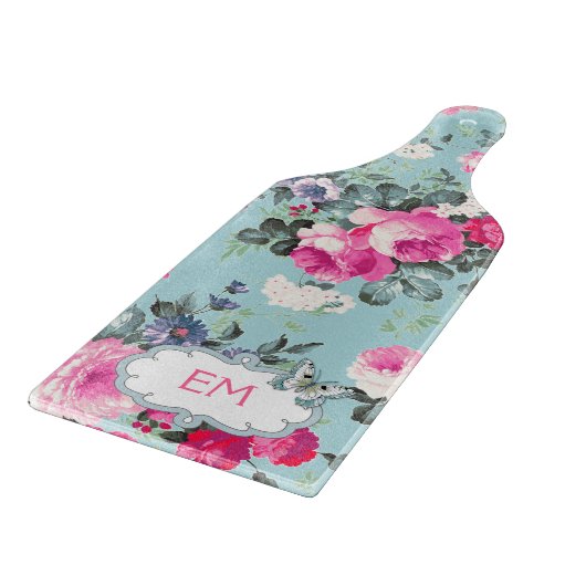 Rozen | Cadeaubon voor aangepaste Monogrammen Snijplank (Hoek)