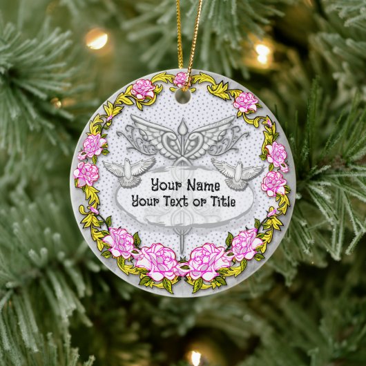 Rozen Caduceus Keramisch Ornament (Boom)