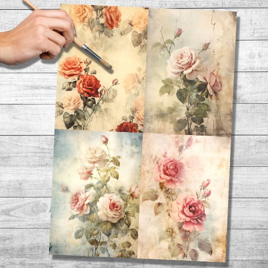  Rozen Collage 1 Decoupage papier