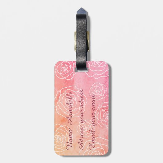 Rozen contour bagagelabel (Achterkant verticaal)