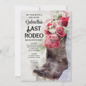 Rozen Cowboy Boots Last Rodeo Bachelorette Party Kaart (Voorkant)