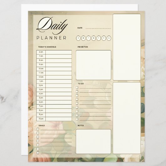  rozen Dagelijkse Planner (Voorkant / Achterkant)