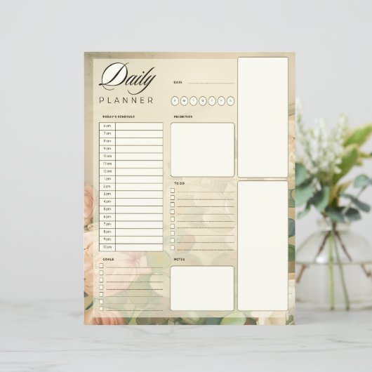  rozen Dagelijkse Planner (Staand voorkant)