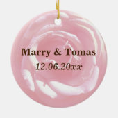 Rozen De datum opslaan Ornament (Achterkant)