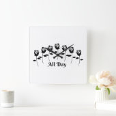 ROZEN DE HELE DAG VIERKANTE KLOK (Huis)