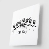 ROZEN DE HELE DAG VIERKANTE KLOK (Hoek)