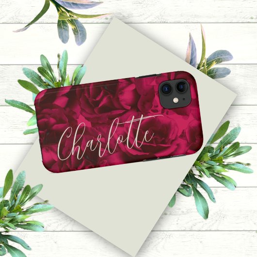Rozen Donkere Moody Custom Name Case-Mate iPhone Case