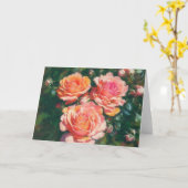 Rozen Drie Bloeiende Art Note Kaart (Gele Bloem)