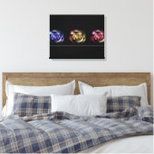 Rozen drieluik canvas afdruk (Insitu (Slaapkamer))