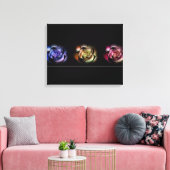 Rozen drieluik canvas afdruk (Insitu (Woonkamer))