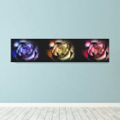 Rozen drieluik canvas afdruk (Insitu (Houten vloer))