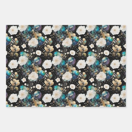 Rozen en bellen Abstract Inpakpapier Vel (Voorkant)