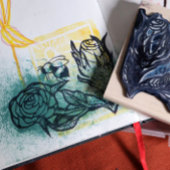 Rozen en bijen 	rubberstempel