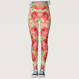 Rozen en bladeren bloemenmotief leggings