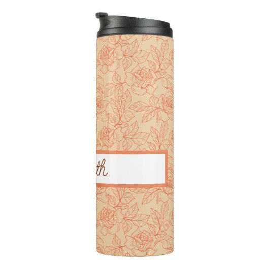 Rozen en bladeren thermosbeker (Geroteerd rechts)