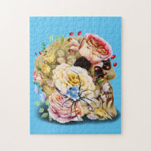 Rozen en blauw bloemspin