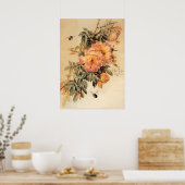  Rozen en bleekbijen Poster (Keuken)