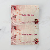 Rozen en Bloemblaadjes Feestdagen Kaart (Binnen)