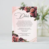 Rozen en bloemen van bruinkool en bruin lijst informatiekaartje (Staand voorkant)