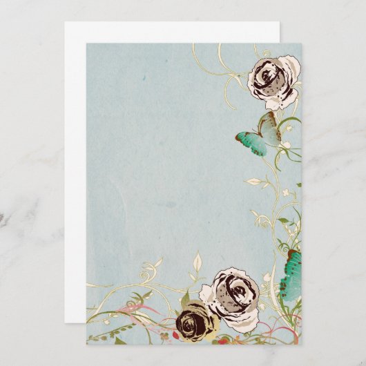 Rozen en botervliegen kaart (Voorkant / Achterkant)