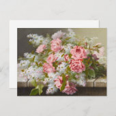  Rozen en Briefkaart van de Blanco Lilacs (Voorkant / Achterkant)