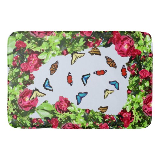 ROZEN EN BUTTERFLIES Bath Mat (Voorkant)