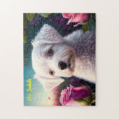 Rozen en Collectie van zoete honden Legpuzzel (Verticaal)