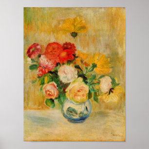 Rozen en Dahlias door Renoir Poster