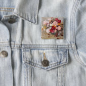 Rozen en Daisies Vierkante Button 5,1 Cm (In situ)