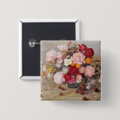Rozen en Daisies Vierkante Button 5,1 Cm (Voorkant /achterkant)