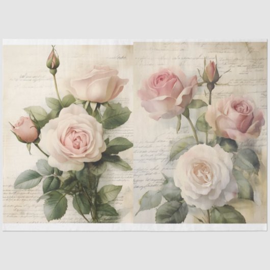Rozen en Ephemera Tissuepapier (Voorkant)