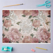 Rozen en Frans handschrift Tissuepapier (Craft)
