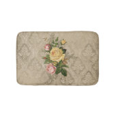 Rozen en gouden damast Badmat (Voorkant)
